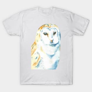 barn owl watercolor portrait bird 20. T-Shirt